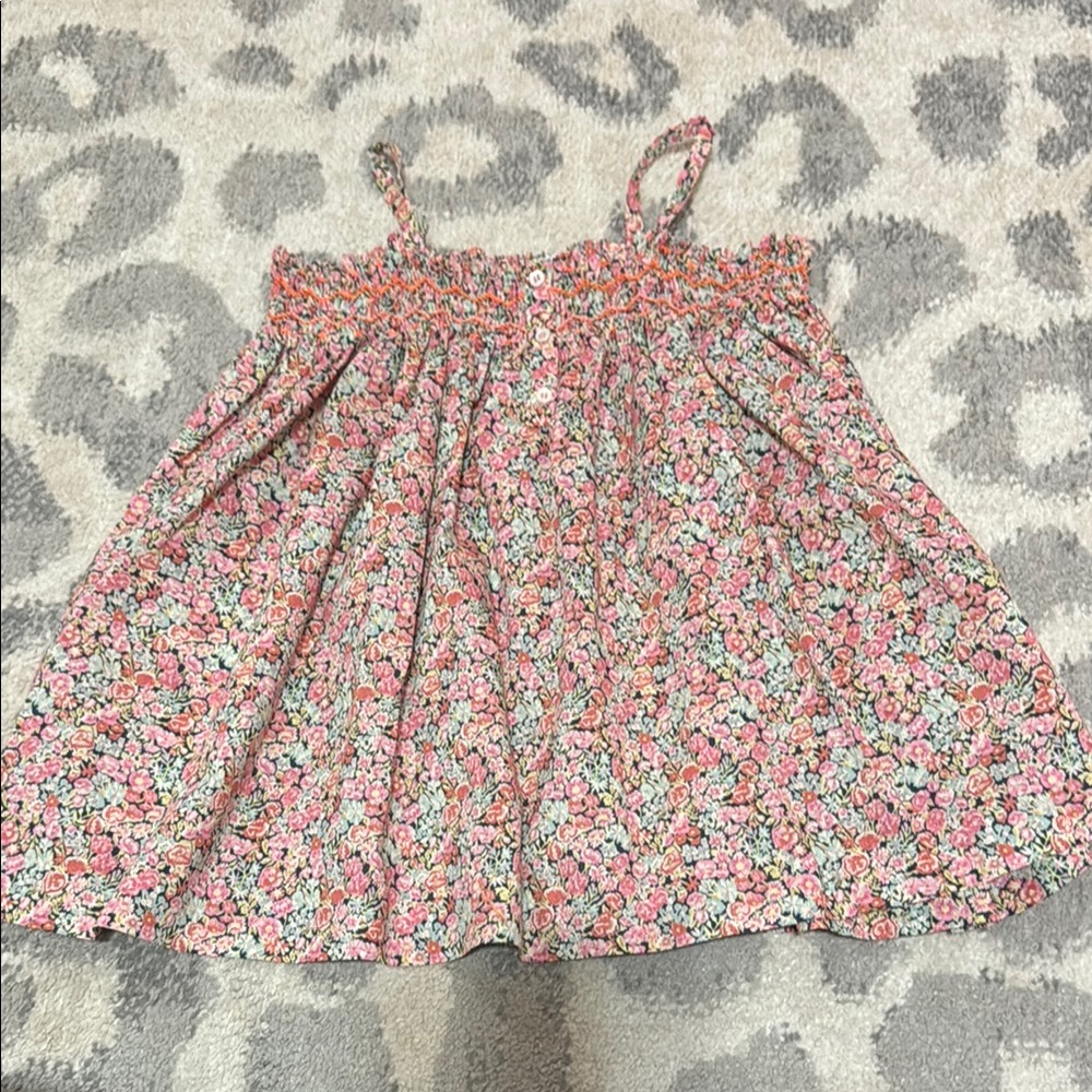 Bonpoint Floral dress in Soft Pink with Spaghetti Strap